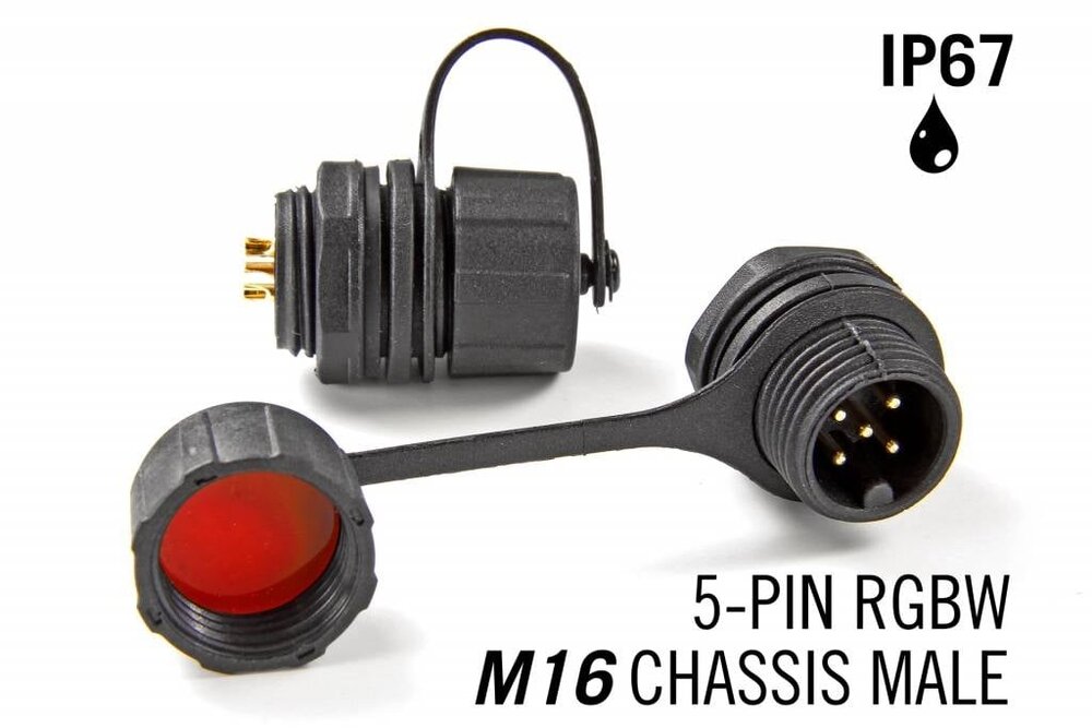 M16 fünfpoliger IP67 wasserdichter Einbaustecker