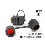 M16 fünfpoliger IP67 wasserdichter Einbaustecker