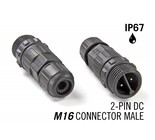 M16 zweipoliger IP67 wasserdichter Kabelstecker männlich