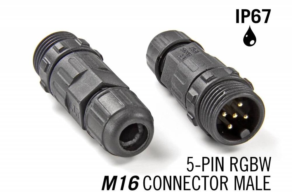 M16 fünfpoliger IP67 wasserdichter Kabelstecker männlich