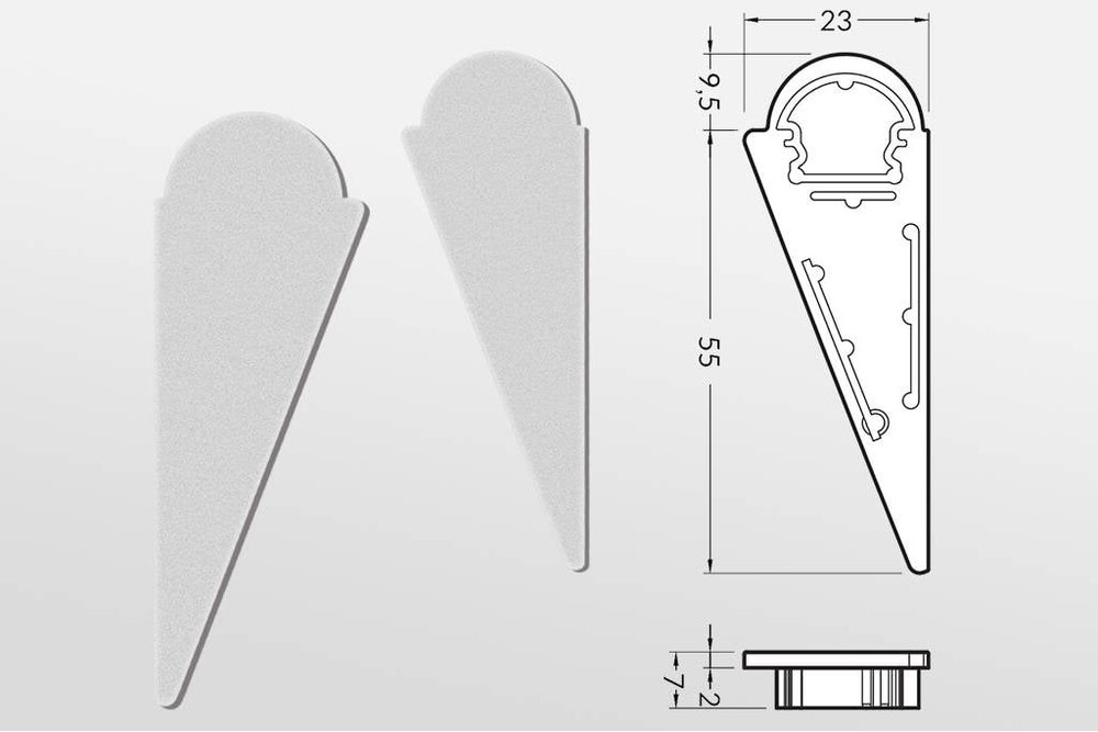 WAND-Endkappen rund (für runde ClickOver-Abdeckung D)
