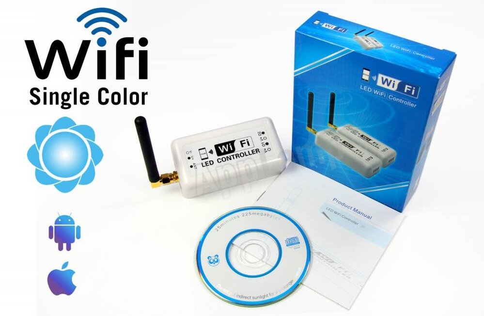 LED Magical Wi-Fi Ein-Farben-LED-Controller. Steuerung mit App auf Smartphone oder Tablet.