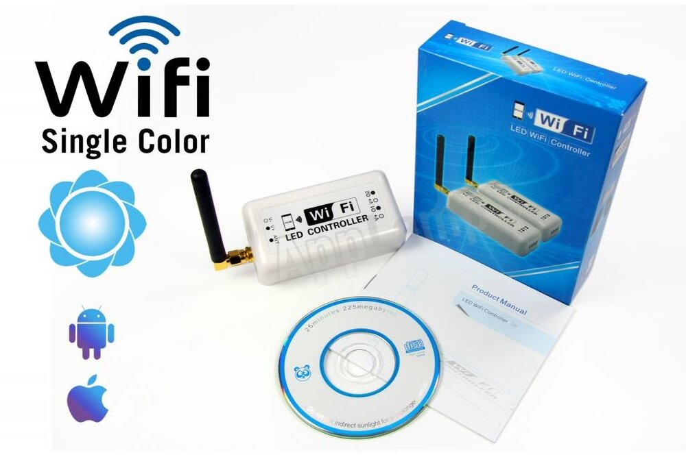 LED Magical Wi-Fi Ein-Farben-LED-Controller. Steuerung mit App auf Smartphone oder Tablet.