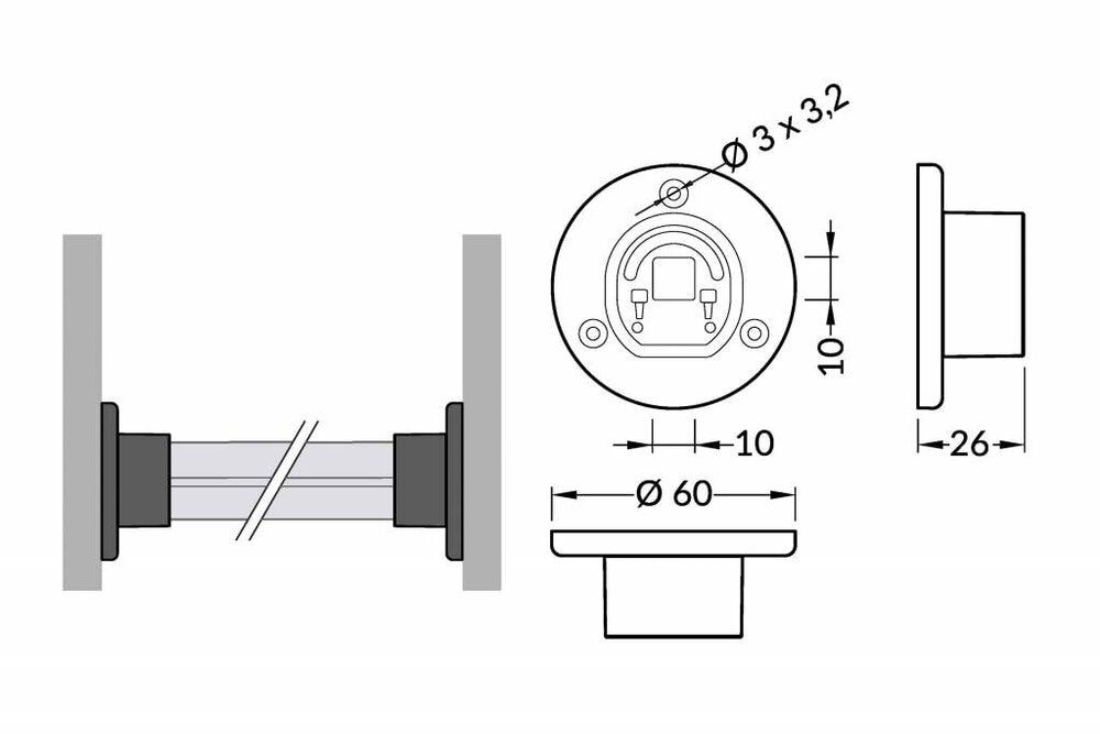 Wandhalterungsset für OBAR-Wandmontage