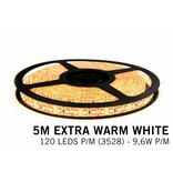 Extra Warmweißer LED-Streifen 120 Leds p.m. - 5 Meter - 12V - Typ 2835