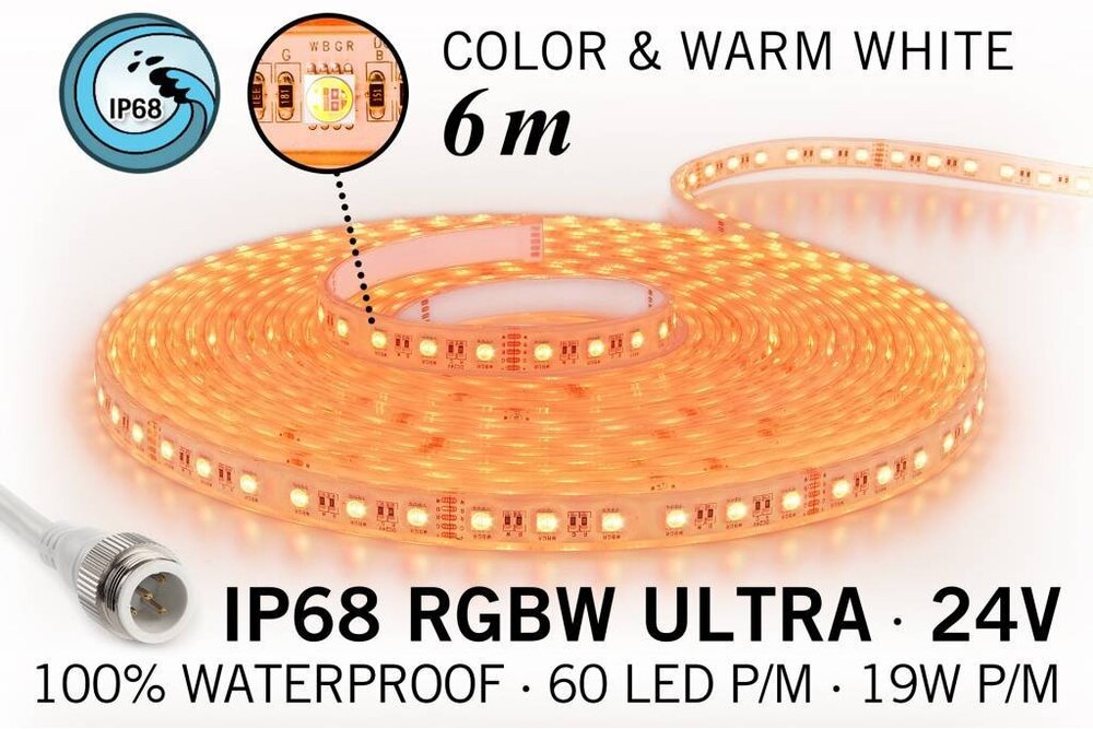 Applamp IP68 Wasserdichtes RGBW ULTRA LED Band mit 360 RGBW ULTRA LEDs 24 V, 6 m
