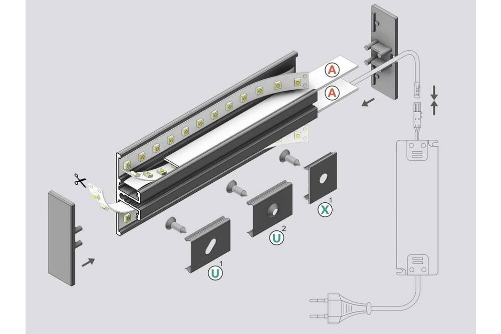 AMBI10 LED-Profil Indirekte Seitenbeleuchtung