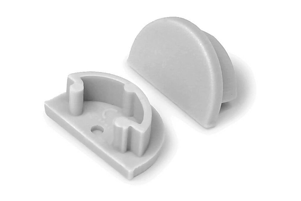 Endkappen BEND für halbrunde Abdeckung `D`, Zweier-Set