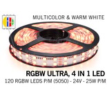 Applamp RGBW ULTRA LED-Streifen zweireihig 120 LED pro Meter, 4 IN 1 LED