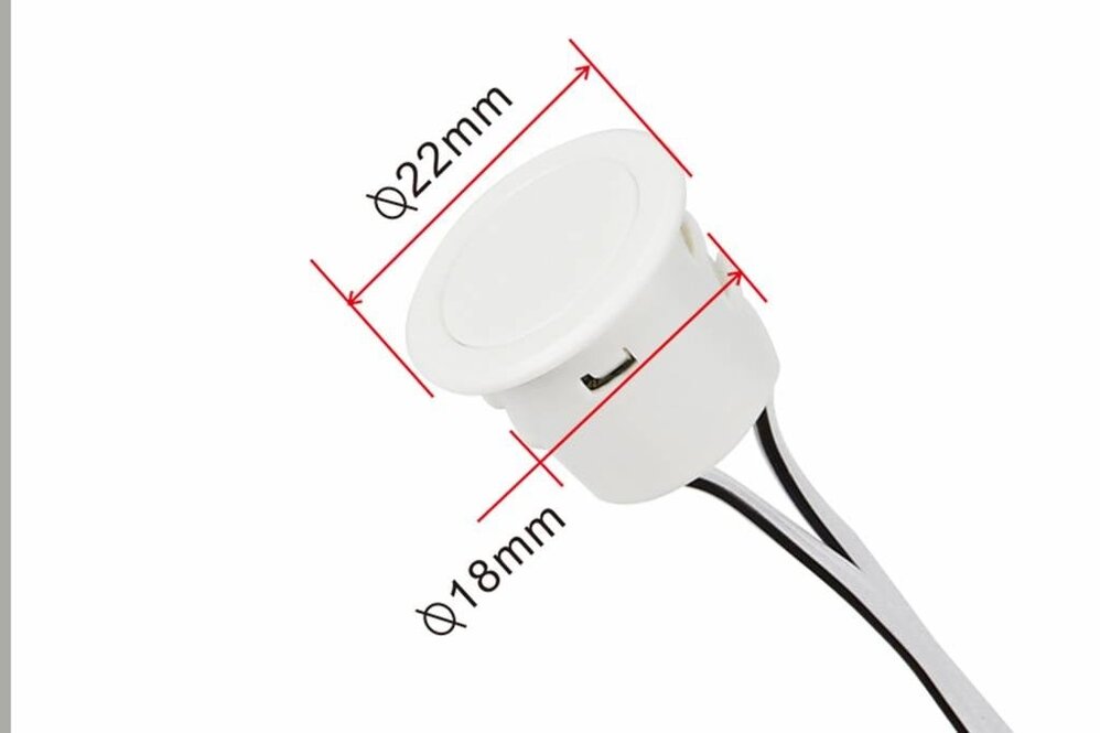 Runder Unterputz-Touch-LED-Dimmer weiß - 12 bis 24V, 4A