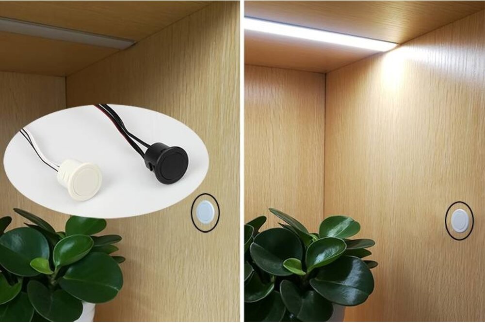 Runder Unterputz-Touch-LED-Dimmer weiß - 12 bis 24V, 4A