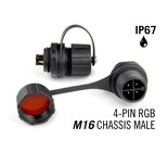 M16 vierpoliger IP67 wasserdichter Chassis-Stecker