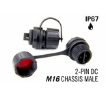 M16 zweipoliger IP67 wasserdichter Chassis-Stecker männlich