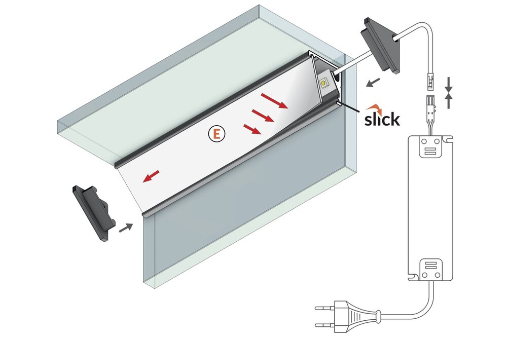 ANGLE12 12mm Led-Profil für Aufputzmontage 1m-2m