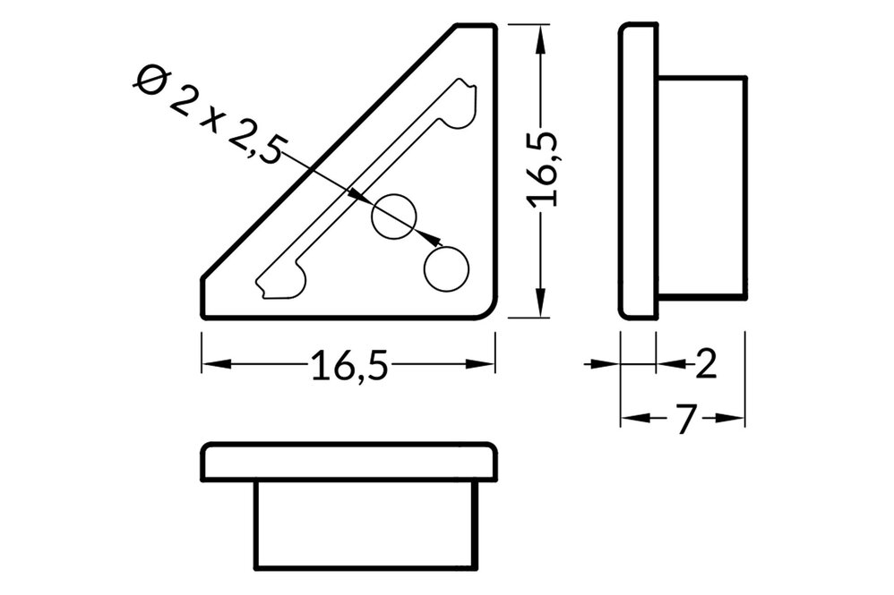 Endkappen ANGLE12, Zweier-Set