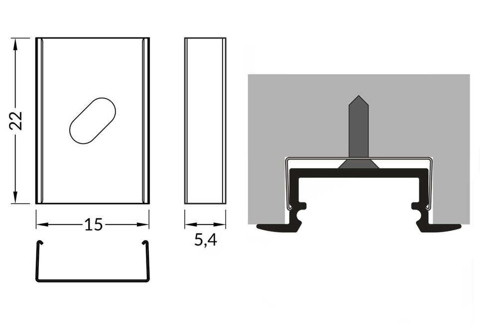 Halter Typ `S` Flexibel Inox