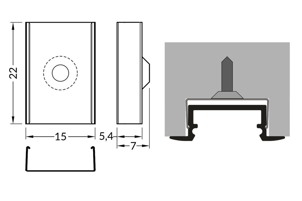Halter Typ `S` Konus flexibel Inox