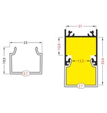 Abdeckung E7 milchig-weiße Kappe in 1m oder 2m Länge für NOVA und ANGLE14