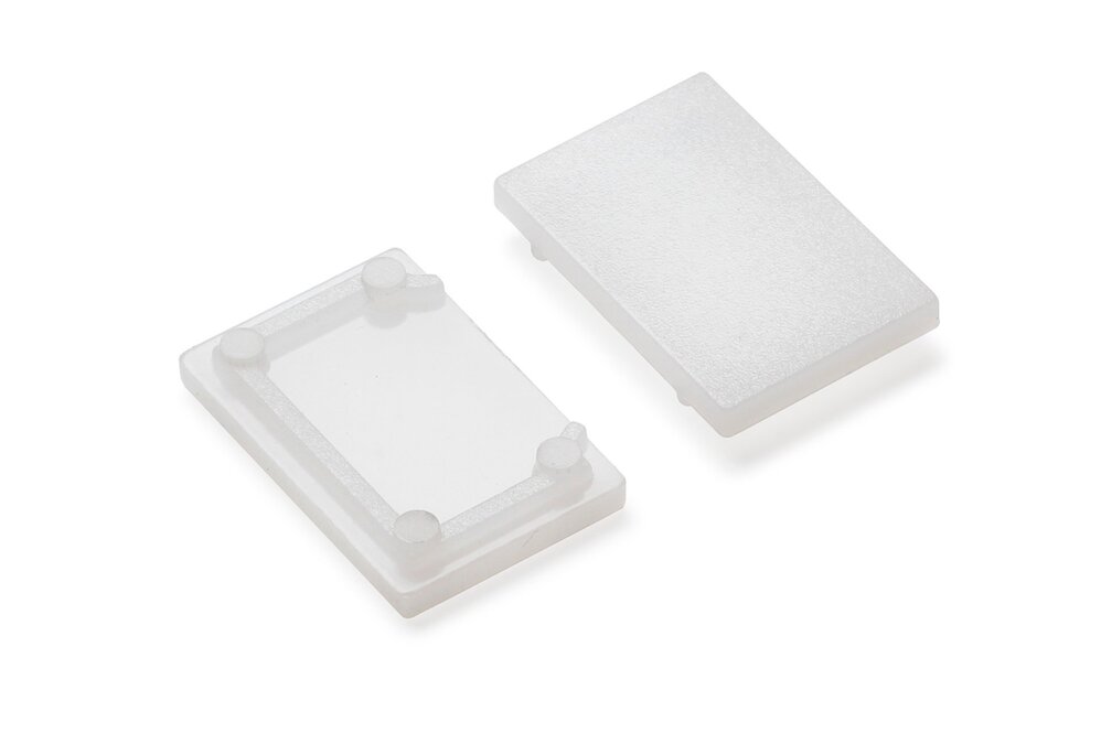 Abdeckung E7 Endkappen, transluzent milchig weiß, Zweier-Set