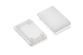 Abdeckung E7 Endkappen, transluzent milchig weiß, Zweier-Set