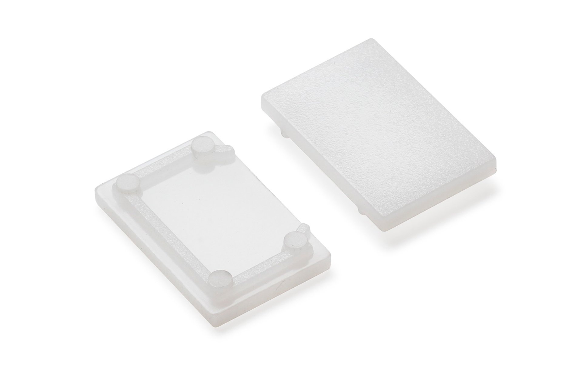 Abdeckung E7 Endkappen, transluzent milchig weiß, Zweier-Set