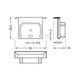 Endkappen für LED-Profil NOVA20 RS, Zweier-Set
