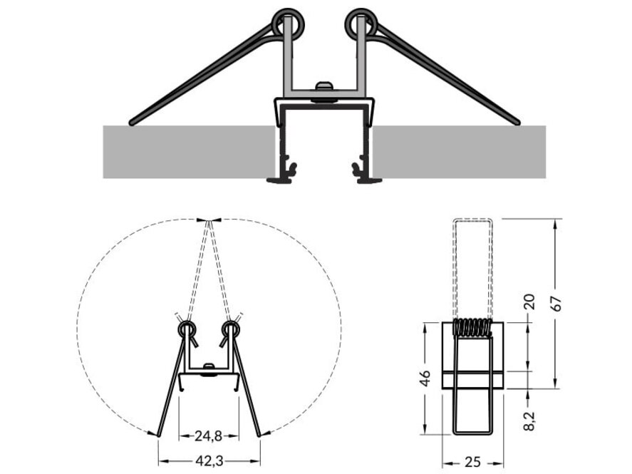 Halter Typ U7 mit Klemmfedern