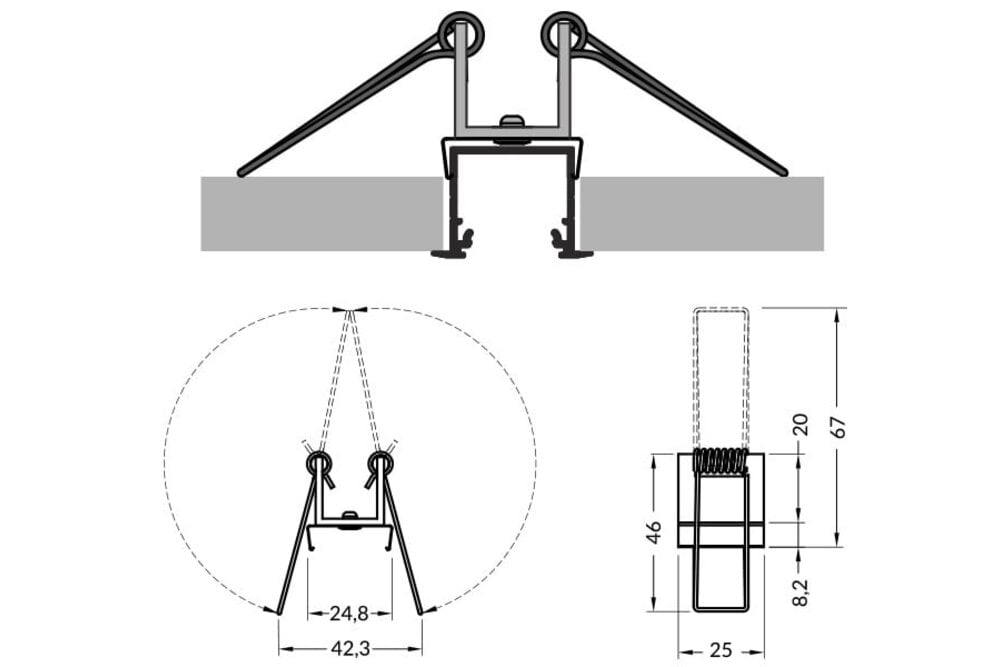 Halter Typ U7 mit Klemmfedern