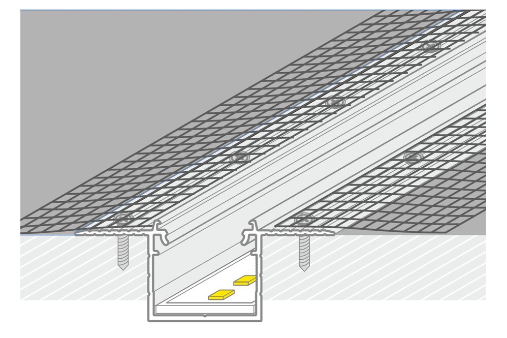 NOVA TS 20mm versenktes Led Profil für Stuck und Putz