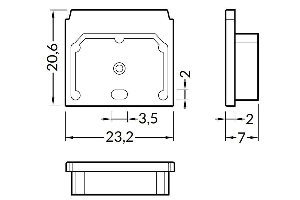 Endkappen für Stuck-LED-Profil NOVA 20 TS, 2er-Satz