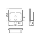 Endkappen für Stuck-LED-Profil NOVA 20 TS, 2er-Satz