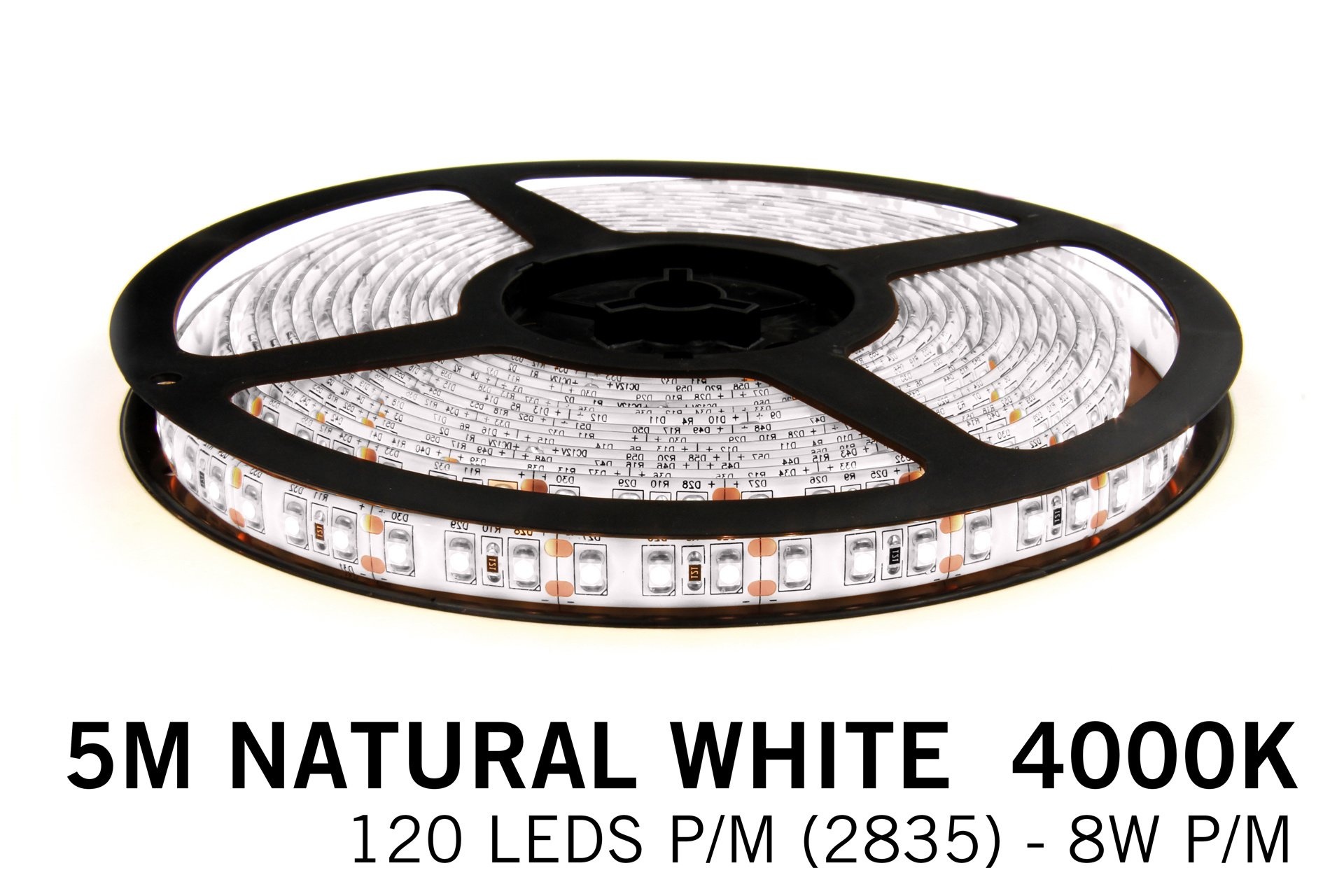 Applamp Neutraler weißer LED-Streifen 120 Leds p.m. - 5M - Typ 2835- 12V - 8 W p.m.