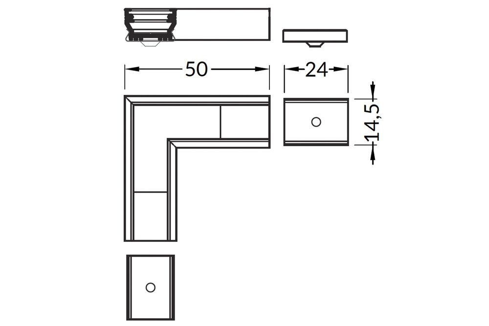 90°-Eckverbinder für Omni12 LED-Profil