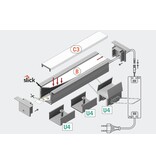 NOVA RS 16mm Led Profil Versenkt 1m-2m