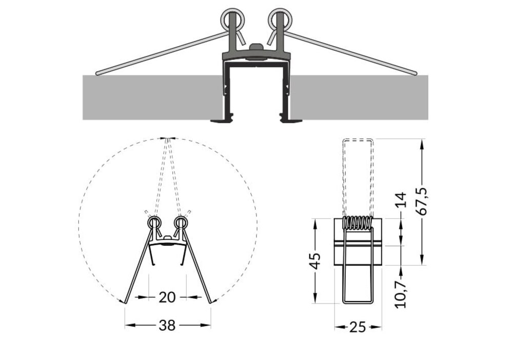 Halter Typ U4 mit Klemmfedern