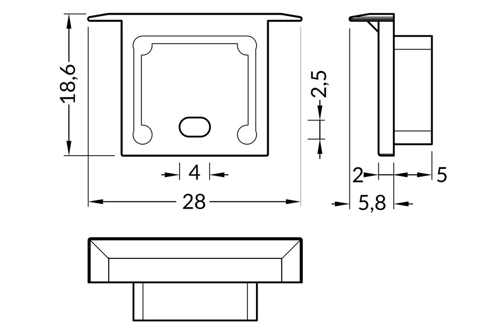Endkappen NOVA16 RS Deckel B und C3, Satz mit zwei Teilen