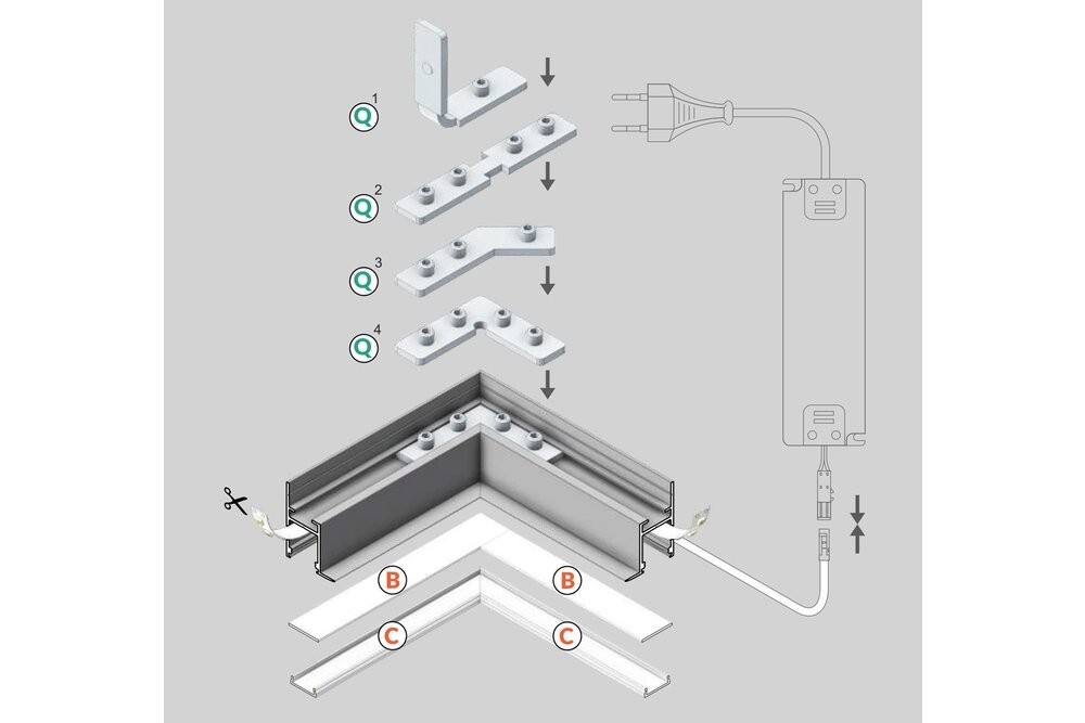 EDGE 14mm Led Profil Aufputz 1m-2m