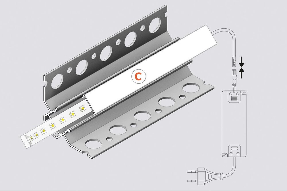 EDGE TS90 12mm Led-Einbauprofil für Fliesen und Stuck