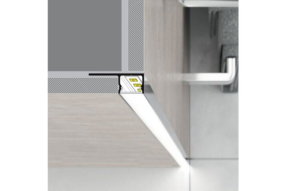 EDGE TS180 12mm versenktes Led Profil für Fliesen und Stuck