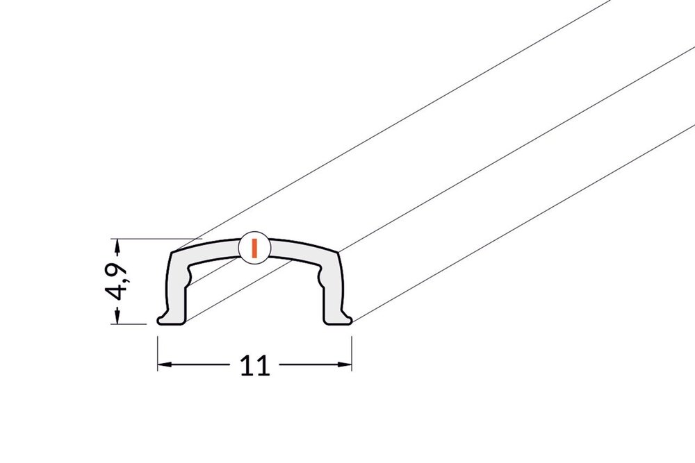 Abdeckung I zum Einklicken in 1m-2m
