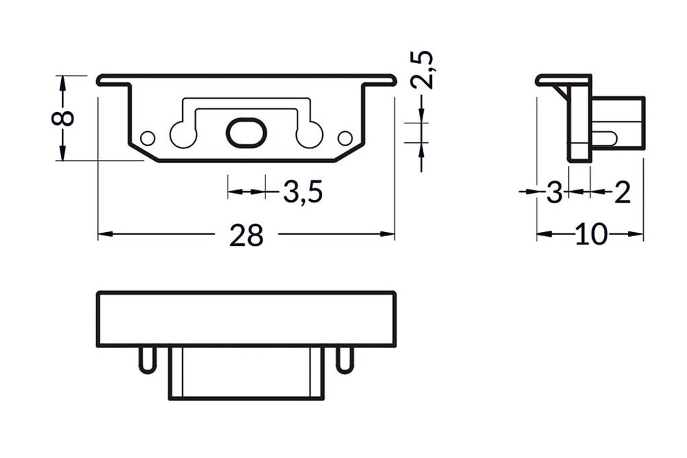 Endkappen für LED-Profil LINEA14 Zweier-Set