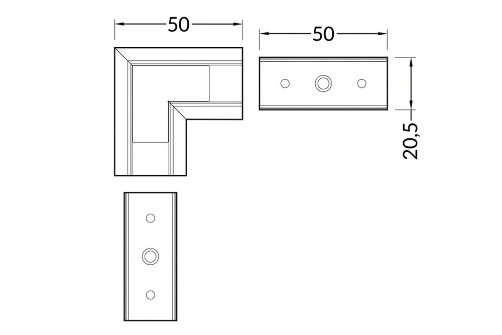 90°-Winkelverbinder für Linea14-LED-Profil