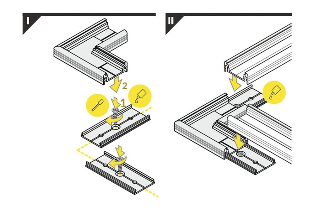 90°-Winkelverbinder für Fluid14-LED-Profil