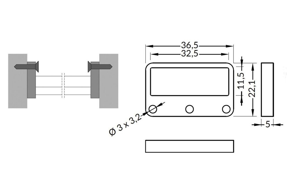Wandbefestigungsset gestreckt