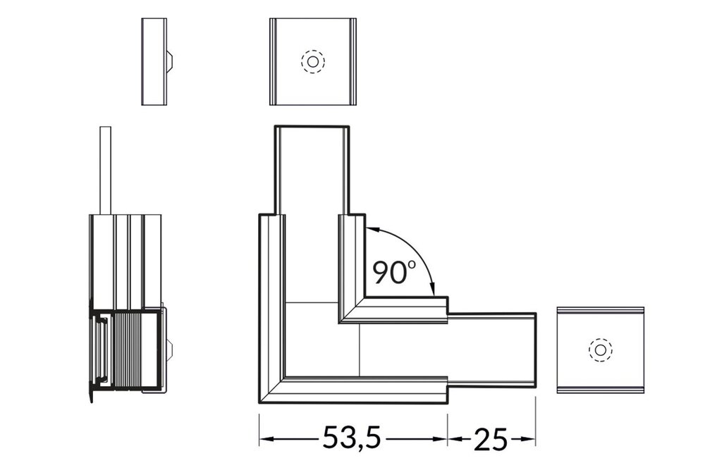 Eckverbinder 90° für NOVA20 RS LED-Profil