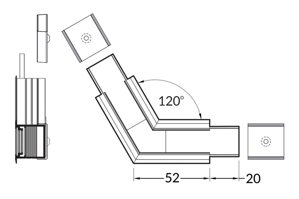 Eckverbinder 120° für NOVA20 RS LED-Profil