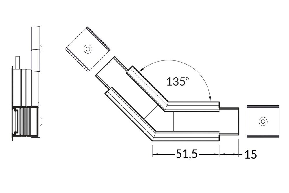 Eckverbinder 135° für NOVA20 RS LED-Profil