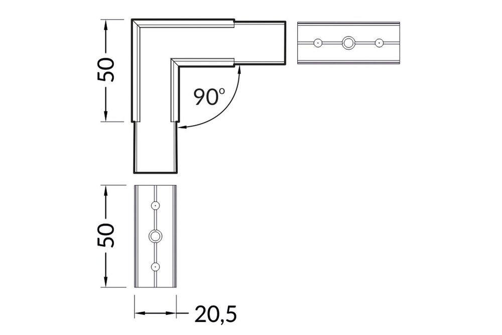 Winkelverbinder 90° für NOVA20 LED-Profil
