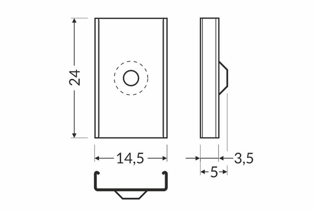Halter Typ `U` Flexibler Konus Inox