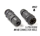 M16 sechspoliger IP67 wasserdichter Stecker